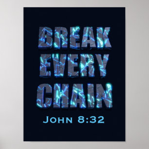 Break every chain christian freedom Bible verse Poster