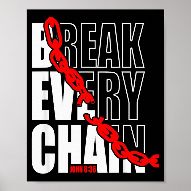Break Every Chain _ John 8_36 _ Bible Motivational Poster (Front)