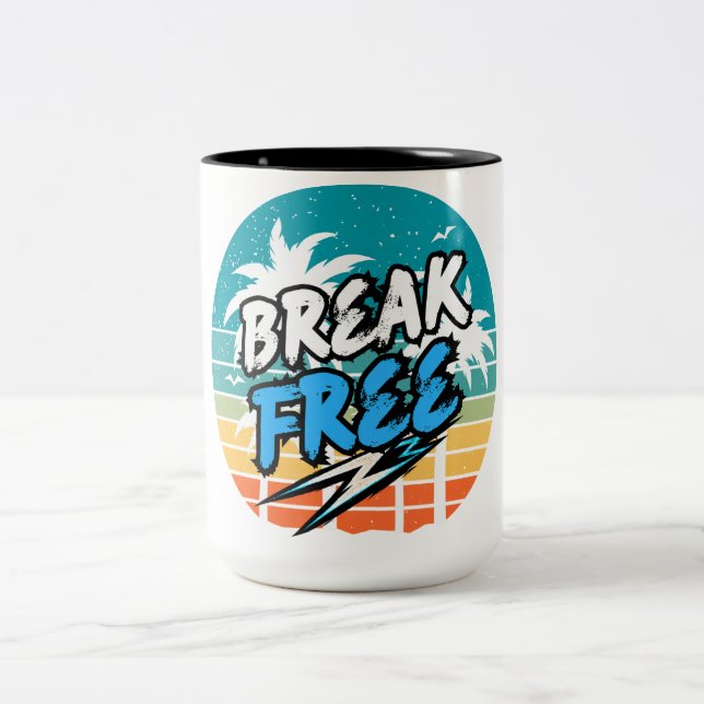 Break Free Retro Graphic Mug (Center)