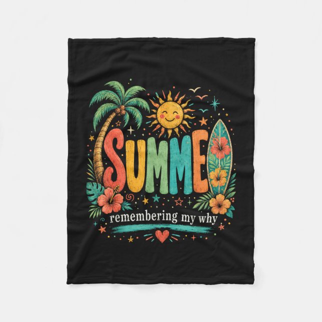 Break inspirational vacation quote  fleece blanket (Front)