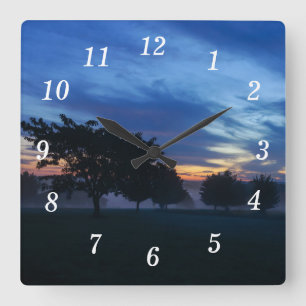 Break Of Dawn And Fog Wall Clock