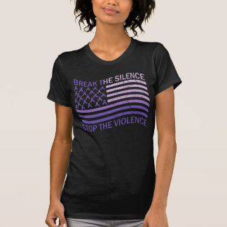 Break Silence Stop Violence Purple Ribbon American T-Shirt