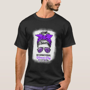 Break The Bias Messy Bun International Women's Day T-Shirt