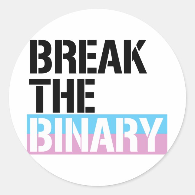 Break the Binary T-Shirt Classic Round Sticker (Front)