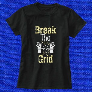 Break The Grid With Cat Paw Personalised Black T-Shirt