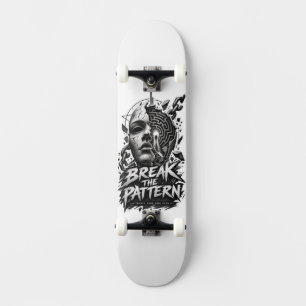 Break The Pattern Edgy Graphic Skateboard Deck D