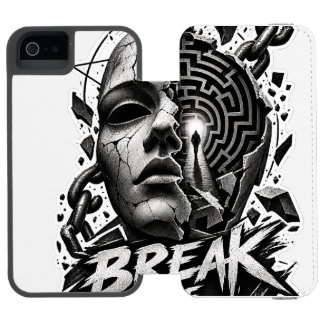 Break The Pattern Edgy Monochrome Graphic Wallet P Incipio Watson™ iPhone 5 Wallet Case