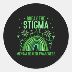 Break The Stigma, Anxiety Mental Health Awareness  Classic Round Sticker