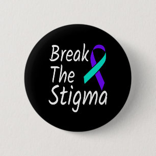 Break The Stigma Suicide Prevention Ribbon Awarene 6 Cm Round Badge