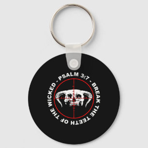 Break The Teeth of The Wicked Psalm 3_7 Faith Key Ring