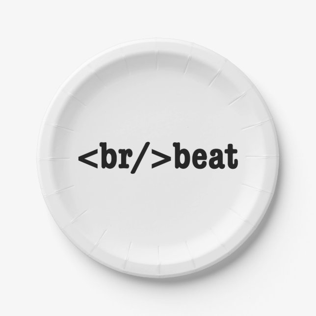 breakbeat HTML Paper Plate (Front)