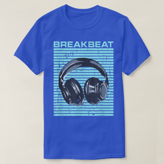 Breakbeat with Headphones - Vintage Electronic Dan T-Shirt (Design Front)
