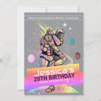 Breakdance Bot Birthday Party Invitation