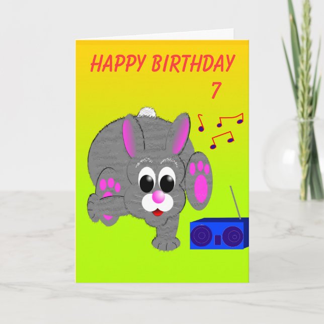 Breakdance Bunny's Birthday Card (Front)