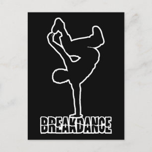 Breakdance custom colour postcard