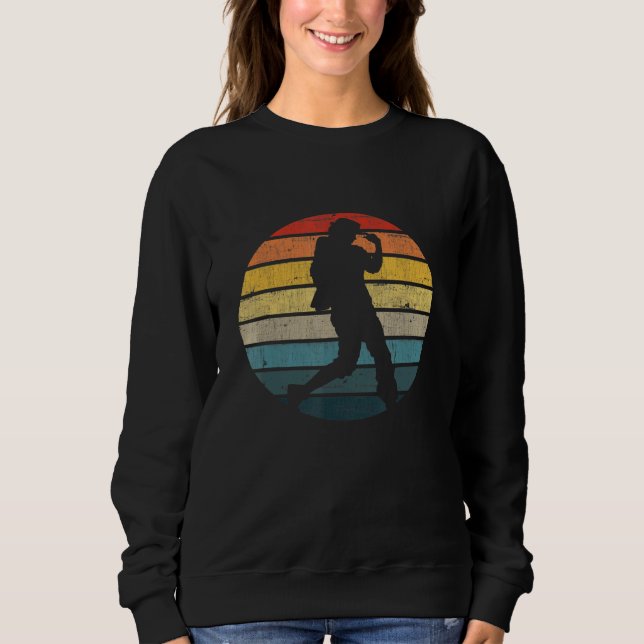 Breakdance Dancer Silhouette On A Distressed Retro Sweatshirt (Front)