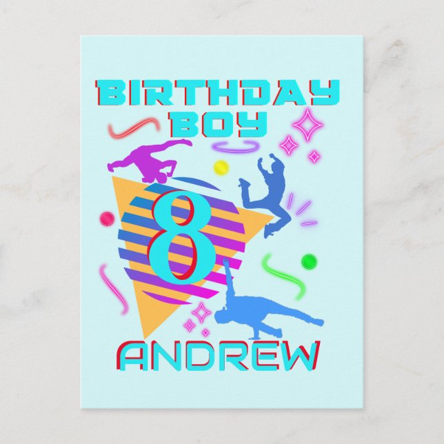 Breakdance Hip Hop Dance Birthday Boy Matching Postcard (Front)