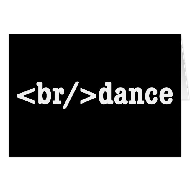 breakdance HTML Code Greeting Card (Front Horizontal)