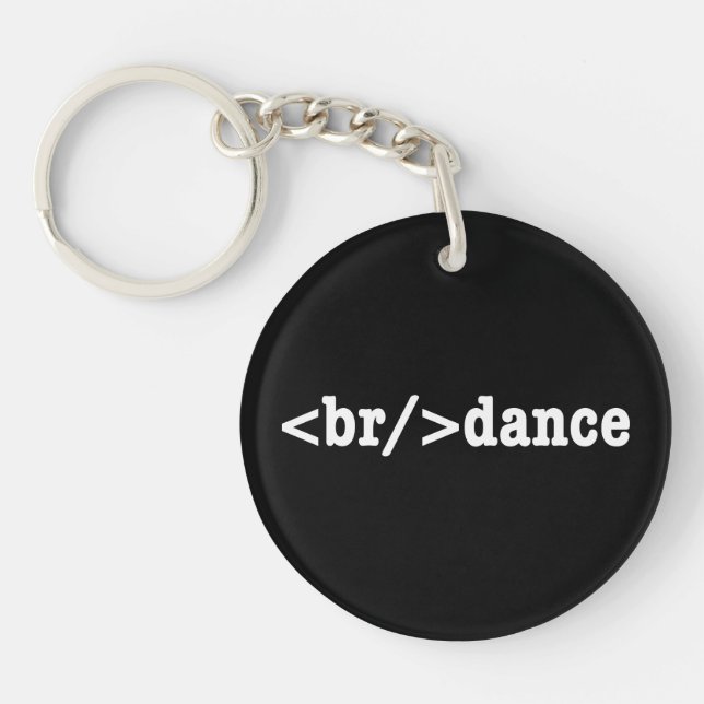 breakdance HTML Code Key Ring (Front)