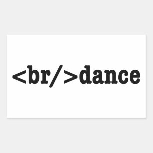breakdance HTML Code Rectangular Sticker