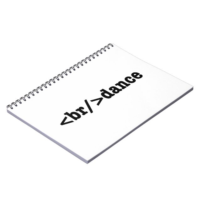 breakdance HTML Code Spiral Notebook (Left Side)