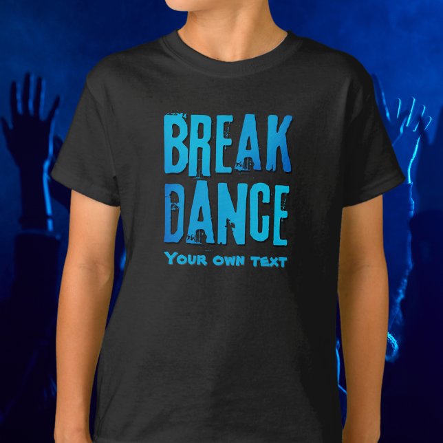 Breakdance neon blue script kids T-Shirt (Creator Uploaded)
