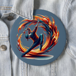 Breakdance Street Fire With Urban Energy 6 Cm Round Badge
