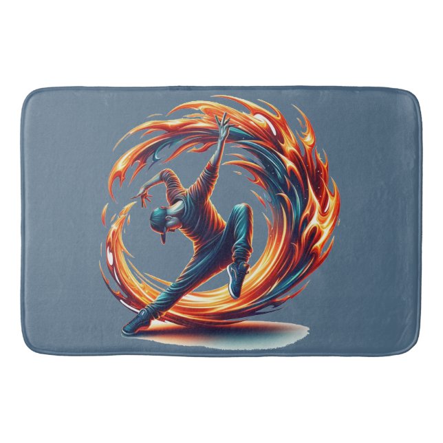 Breakdance Street Fire With Urban Energy  Bath Mat (Front)