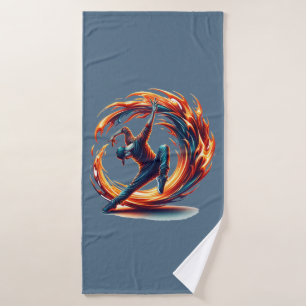 Breakdance Street Fire With Urban Energy Bath Towel Set