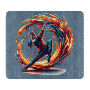 Breakdance Street Fire With Urban Energy  Cutting Board