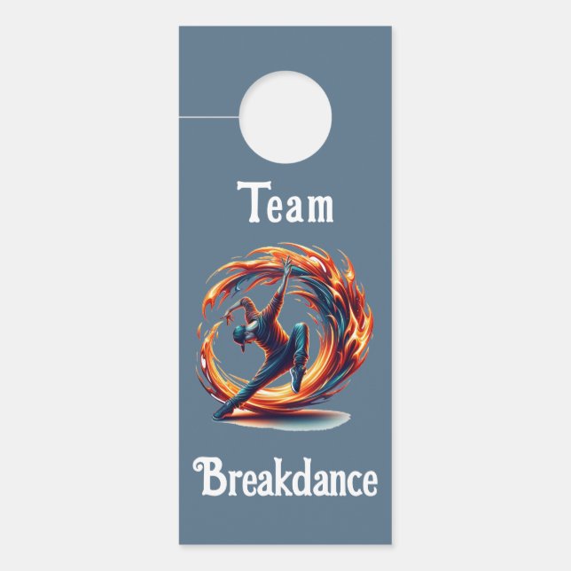 Breakdance Street Fire With Urban Energy  Door Hanger (Front)