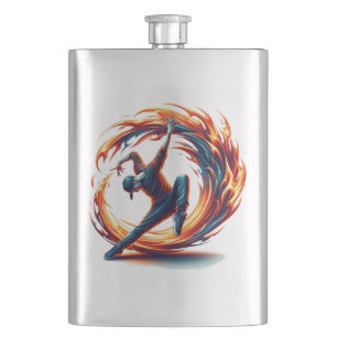 Breakdance Street Fire With Urban Energy  Hip Flask