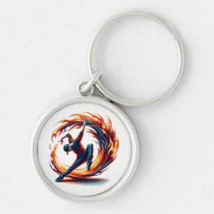 Breakdance Street Fire With Urban Energy Key Ring