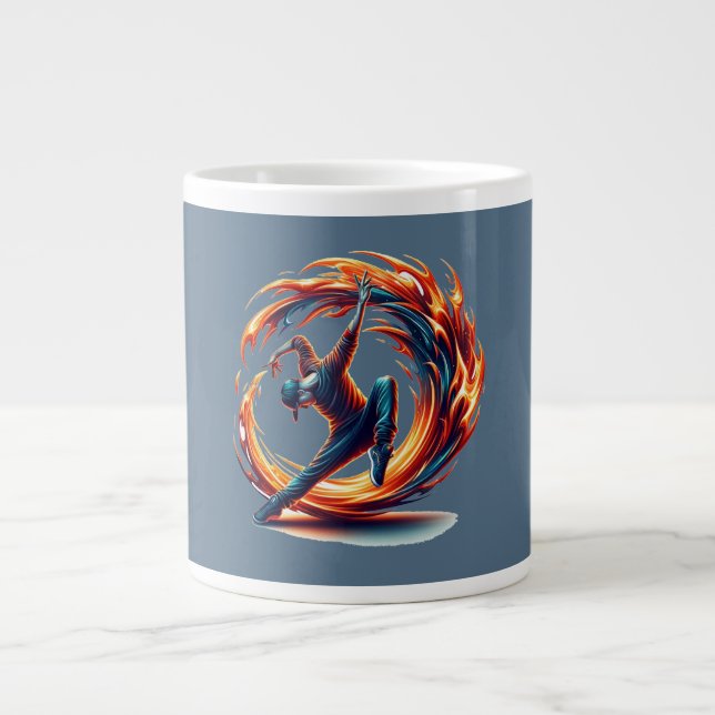 Breakdance Street Fire With Urban Energy  Large Coffee Mug (Front)