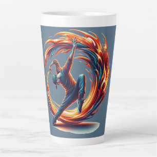 Breakdance Street Fire With Urban Energy  Latte Mug