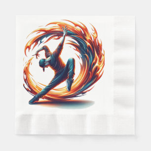 Breakdance Street Fire With Urban Energy Napkin