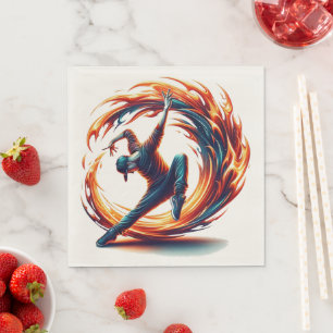 Breakdance Street Fire With Urban Energy  Napkin