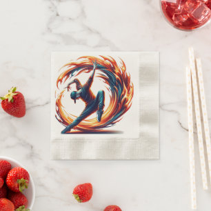 Breakdance Street Fire With Urban Energy Napkin