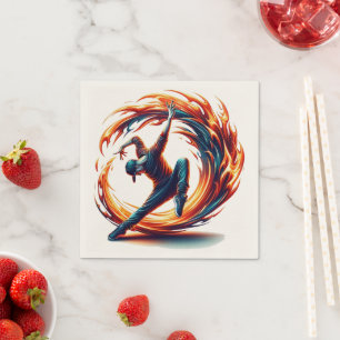 Breakdance Street Fire With Urban Energy Napkin