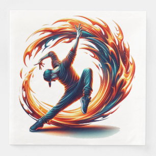 Breakdance Street Fire With Urban Energy Napkin