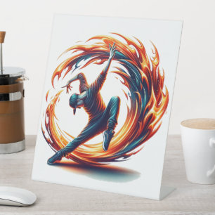 Breakdance Street Fire With Urban Energy Pedestal Sign