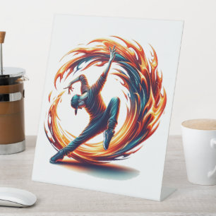 Breakdance Street Fire With Urban Energy  Pedestal Sign
