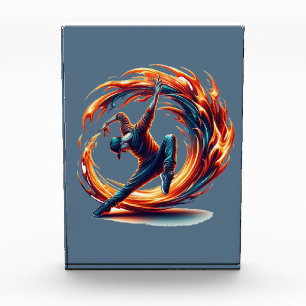 Breakdance Street Fire With Urban Energy  Photo Block
