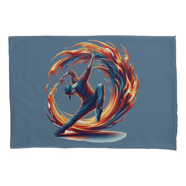 Breakdance Street Fire With Urban Energy  Pillowcase (Front)