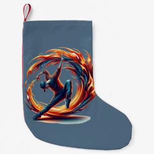 Breakdance Street Fire With Urban Energy  Small Christmas Stocking