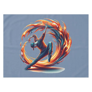 Breakdance Street Fire With Urban Energy Tablecloth