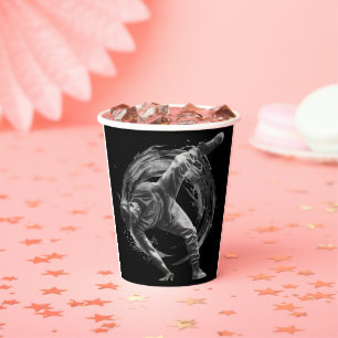 Breakdance Urban Style Monochrome Motion Art Paper Cups