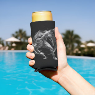 Breakdance Urban Style Monochrome Motion Art  Seltzer Can Cooler