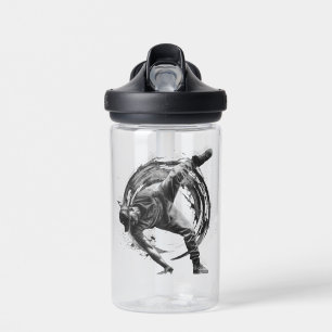 Breakdance Urban Style Monochrome Motion Art Water Bottle