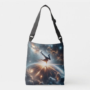 Breakdancer in action, Ai, Action in the Galaxy Crossbody Bag